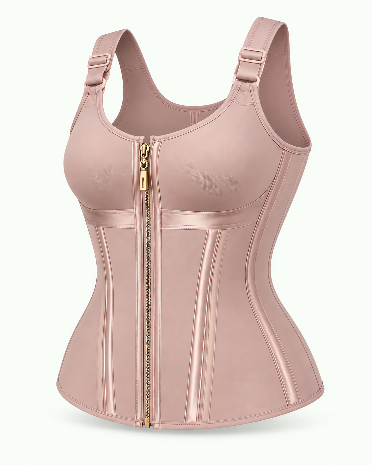 Chaleco Faja Curve en rosa nude visto de tres cuartos