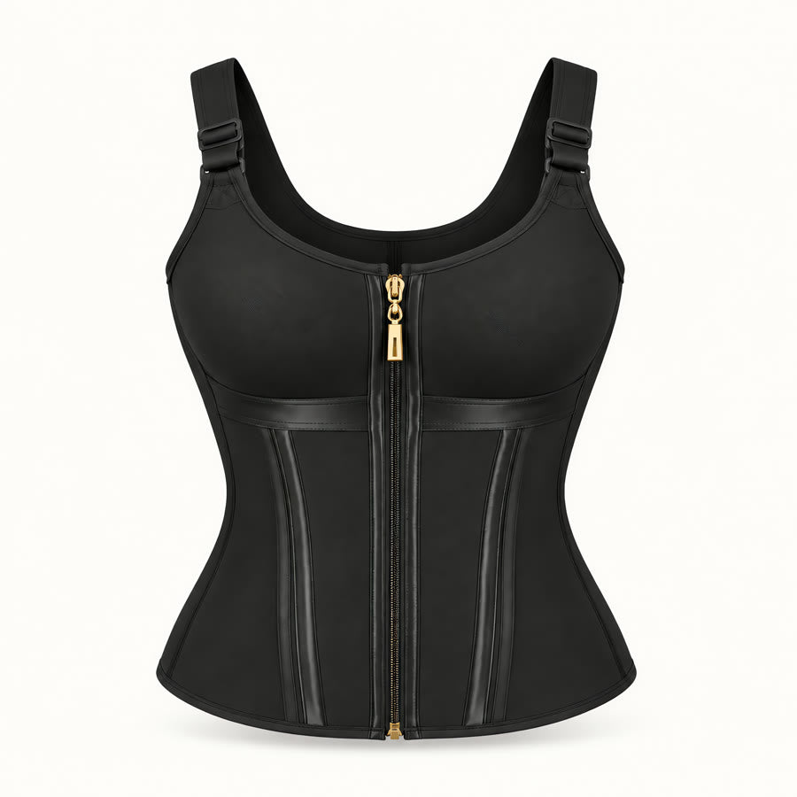 Chaleco Faja Curve negro de frente