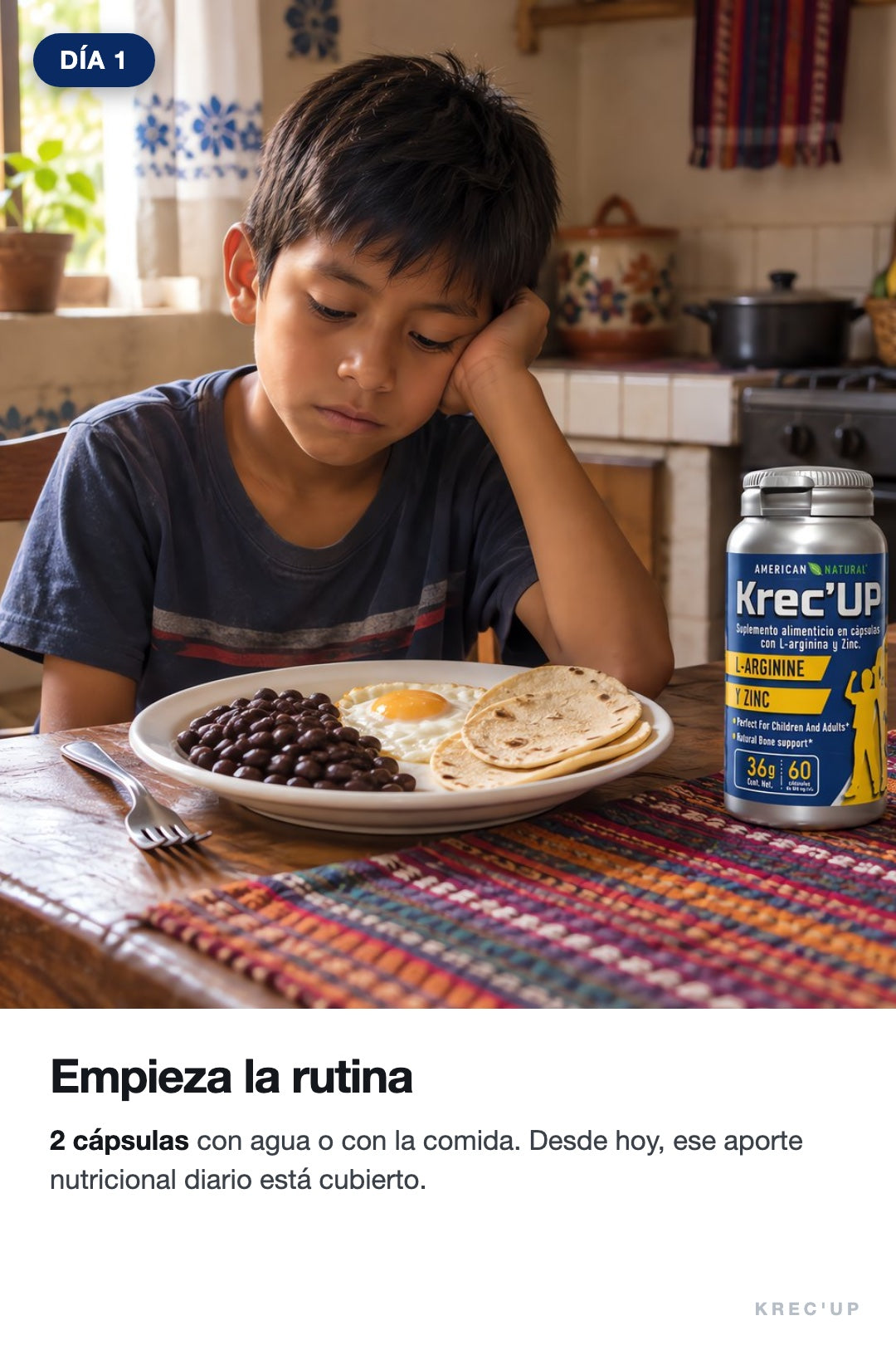 Día 1: empieza la rutina, 2 cápsulas al día