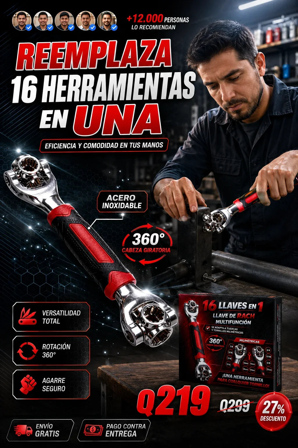 Llave Multifuncion Universal Con Cabezal