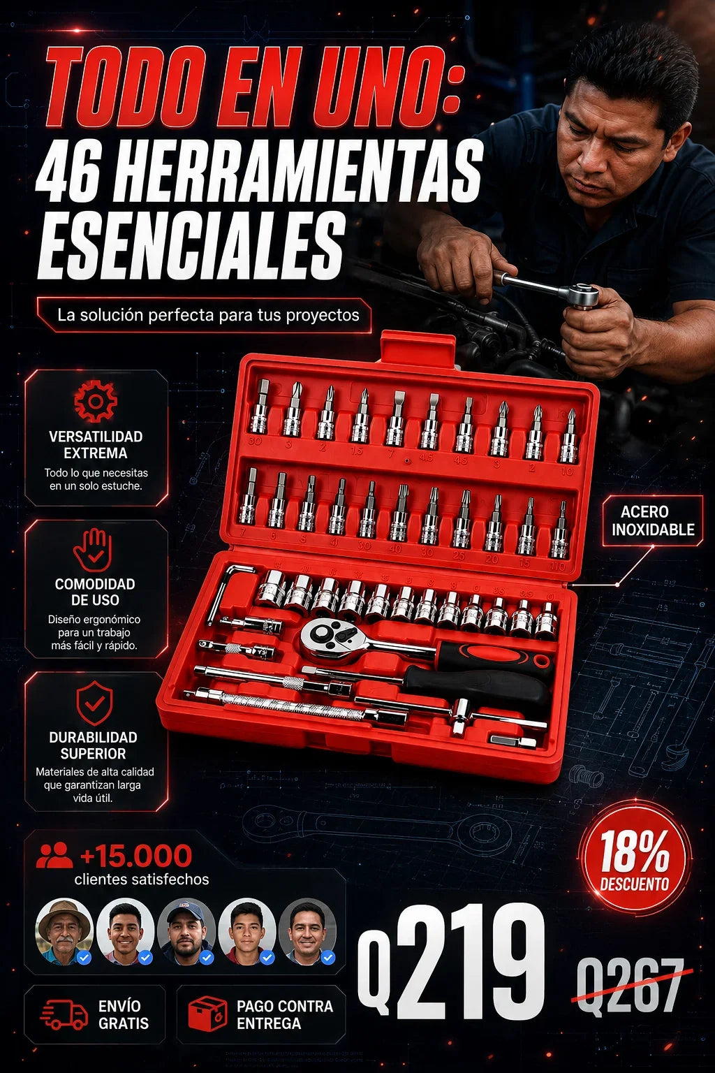 Juego De Llaves 46 Piezas
